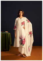 Linen cotton with githan work digital printed suit set