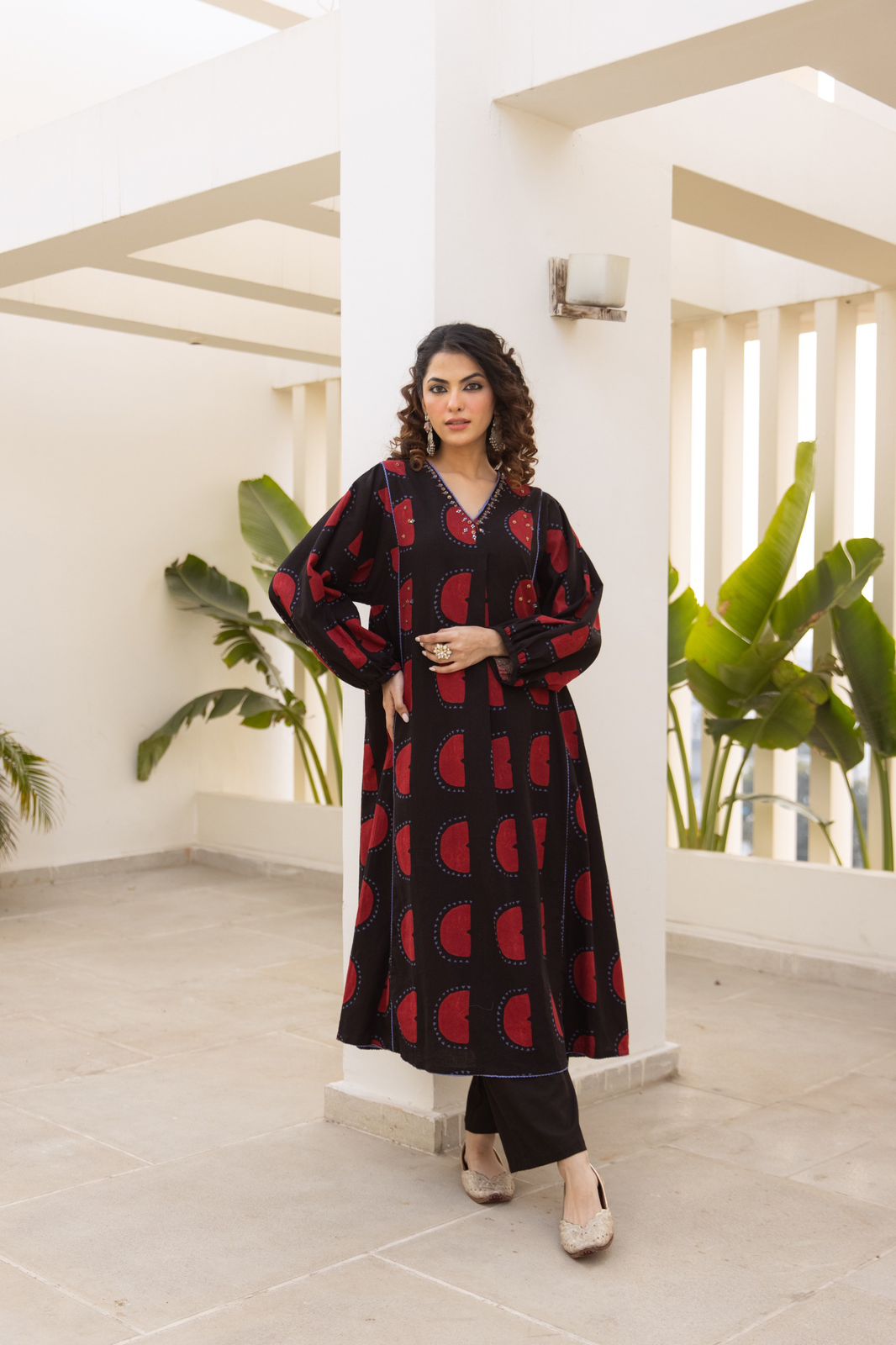 Super smart cotton polka dot kurta pant