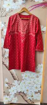 Red bandhani farshi salwar suit set