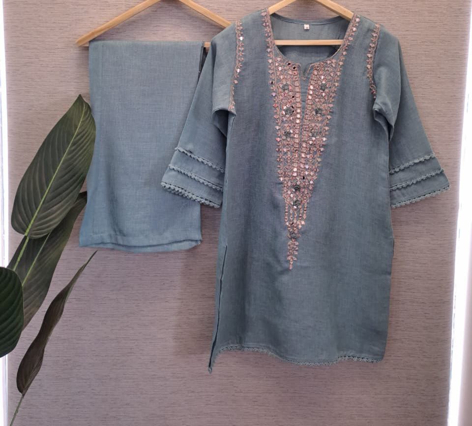 Organic cotton real mirror co ord set in blue