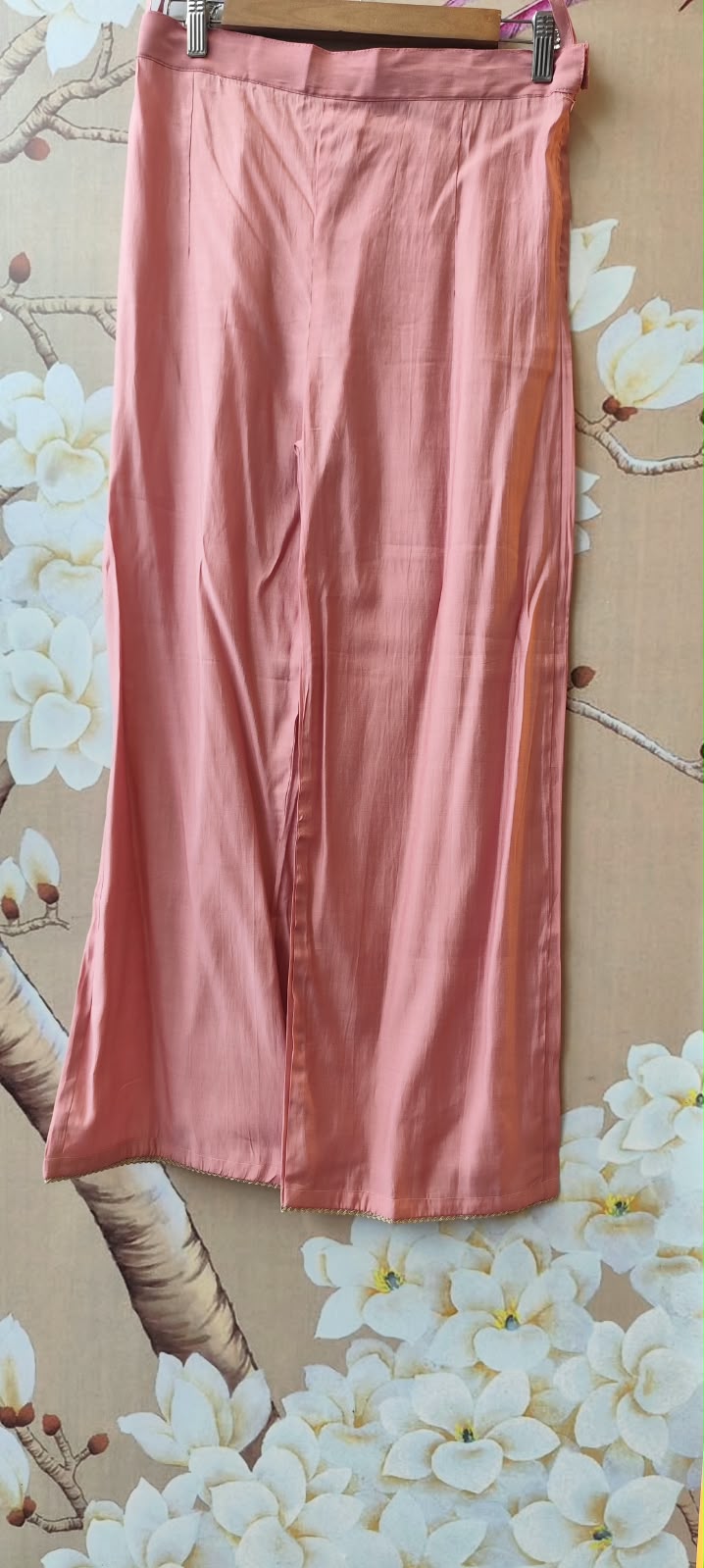 Premium Mul chanderi handwork full suit set in pink