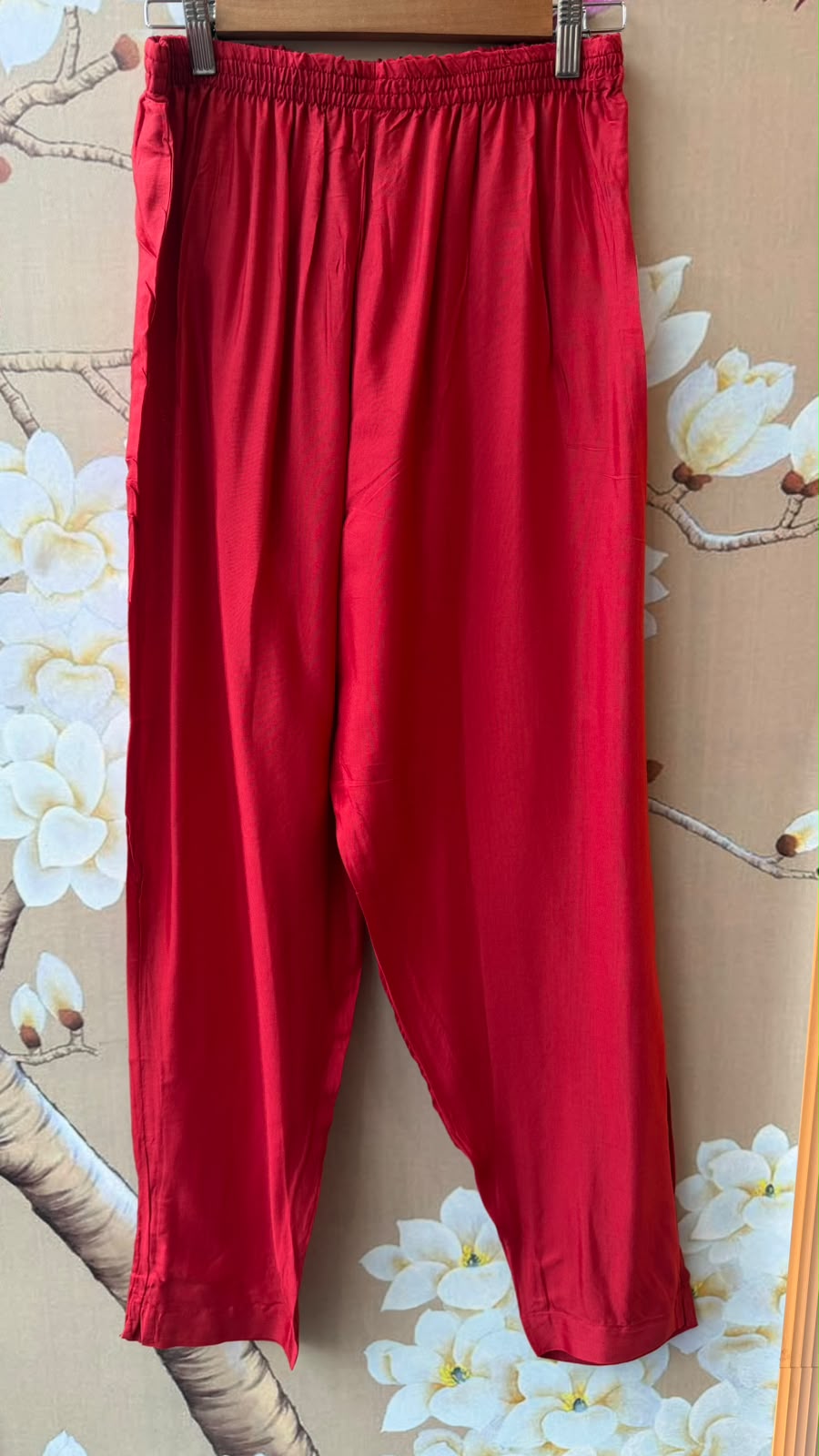 Russia silk lakri patta mul lining suit set in red ( true to size )