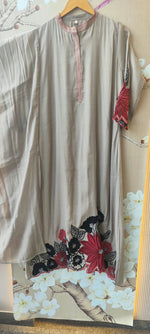 Mul chanderi applique suit set