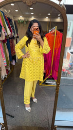 Premium cotton shifli co ord in yellow