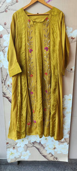 Premium dola silk with gorgeous handwork full suit set with antique handwork