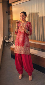 Pretty crepe silk farshi salwar co ord set in pink