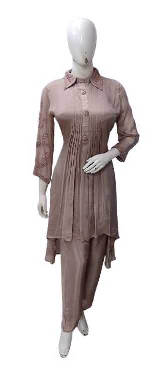 Premium chinon heavy handwork co ord set
