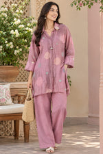 Premium Mul chanderi with inner and paired with linen pants in onion pink