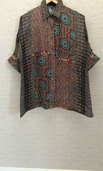 Stunning Designer ajrakh crepe shirt black n blue