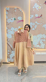 Pretty pretty cotton A line kurta with pocket paired with pant in red