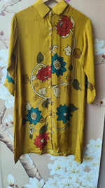 Premium crepe Kalamkari co ord in yellow