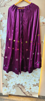 Pretty gaji silk real mirror skirt in purple