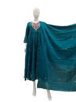 Premium Mul cotton with Zari detailing in blue