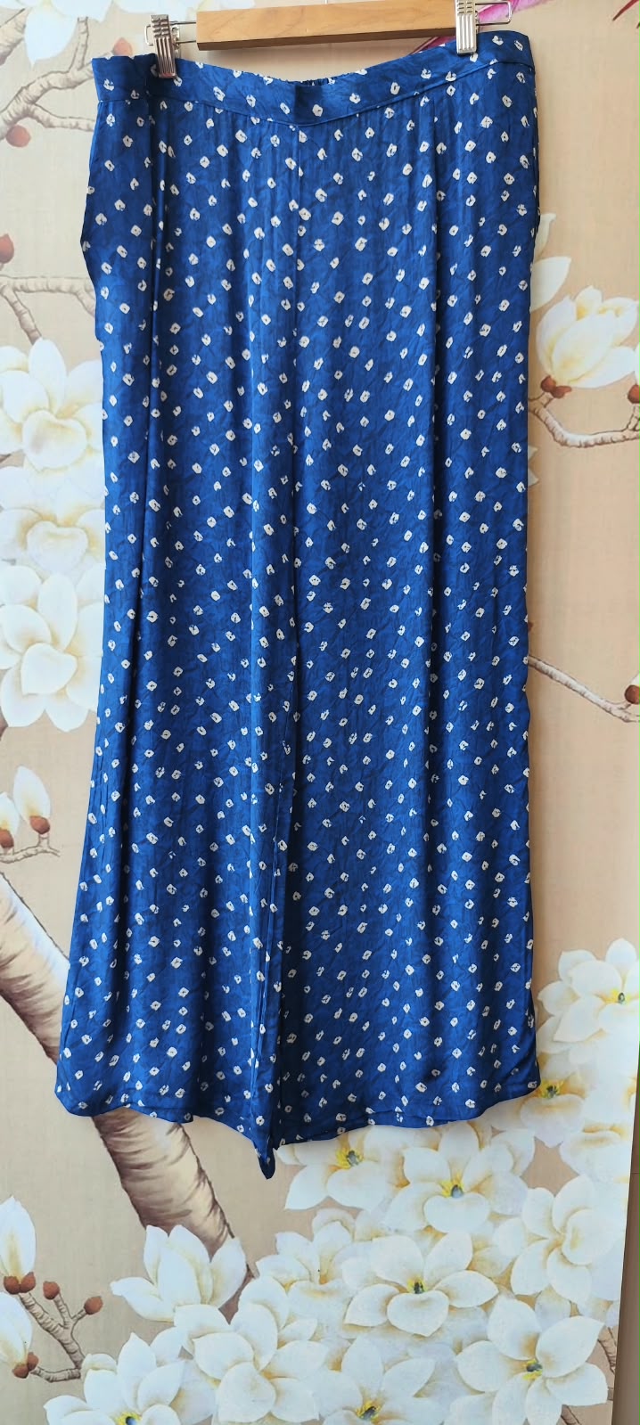 Pure crepe digital printed Co ord set in blue