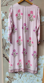 Pretty crepe block print lining full suit set