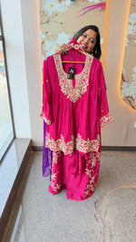Rani pink hand Zardosi work full suit set