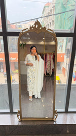 Pure Mul cotton lining chikankari suit set in white