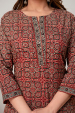 Pure cotton ajrakh skirt set