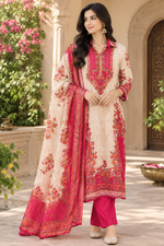Premium gaji silk full suit set in pink