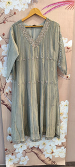 Beautiful salsa Anarkali with mirror detailing full suit set in blue