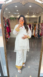 Premium Mul chanderi with embroidery and designer back and inner co ord set