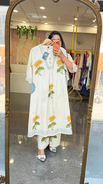 Flex cotton block printed can wear as one piece or a co ord set in yellow