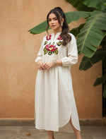 Smart cotton embroidered dress