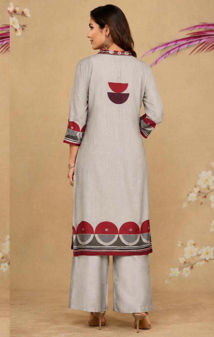 Pretty Modale ajrakh lining suit set