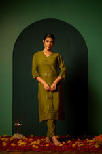Soft modale olive green full suitn set