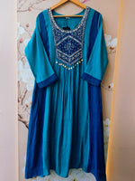 Pretty Mul chanderi two tone suit set in blue