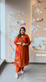 Super pretty applique work Mul cotton lining suit set