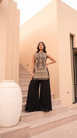 Pretty georgette fully embroidered suit set