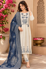 Super pretty indigo blue and white cotton suit set