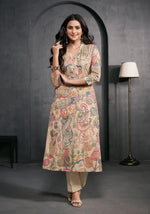 Linen Cotton Kurta Pant in Cream