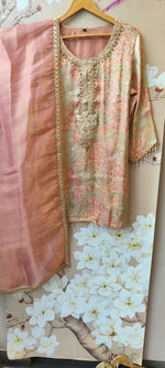 Premium brocade farshi salwar suit set in pink