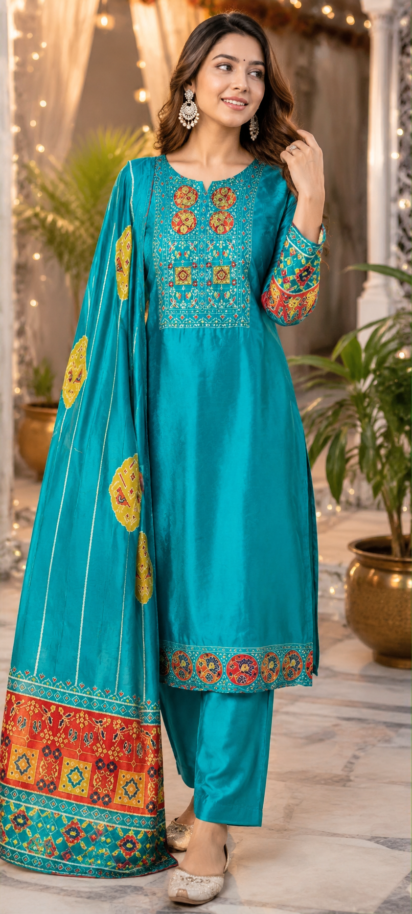 Patola Russian silk suit set