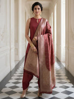 Pretty silk farshi suit set paired with Banarasi dupatta