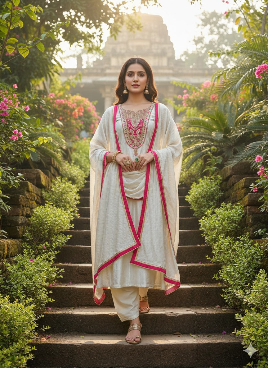 Shimmer tissue pure handwork suit set