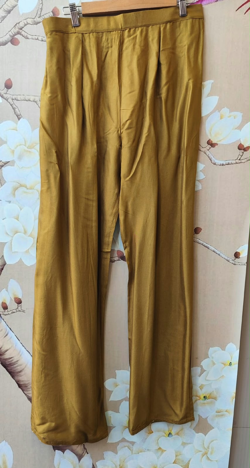 Mul silk digital printed full suit set in yellow