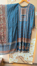Pure Mul silk lining suit set in blue