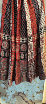 Premium gaji red n black skirt