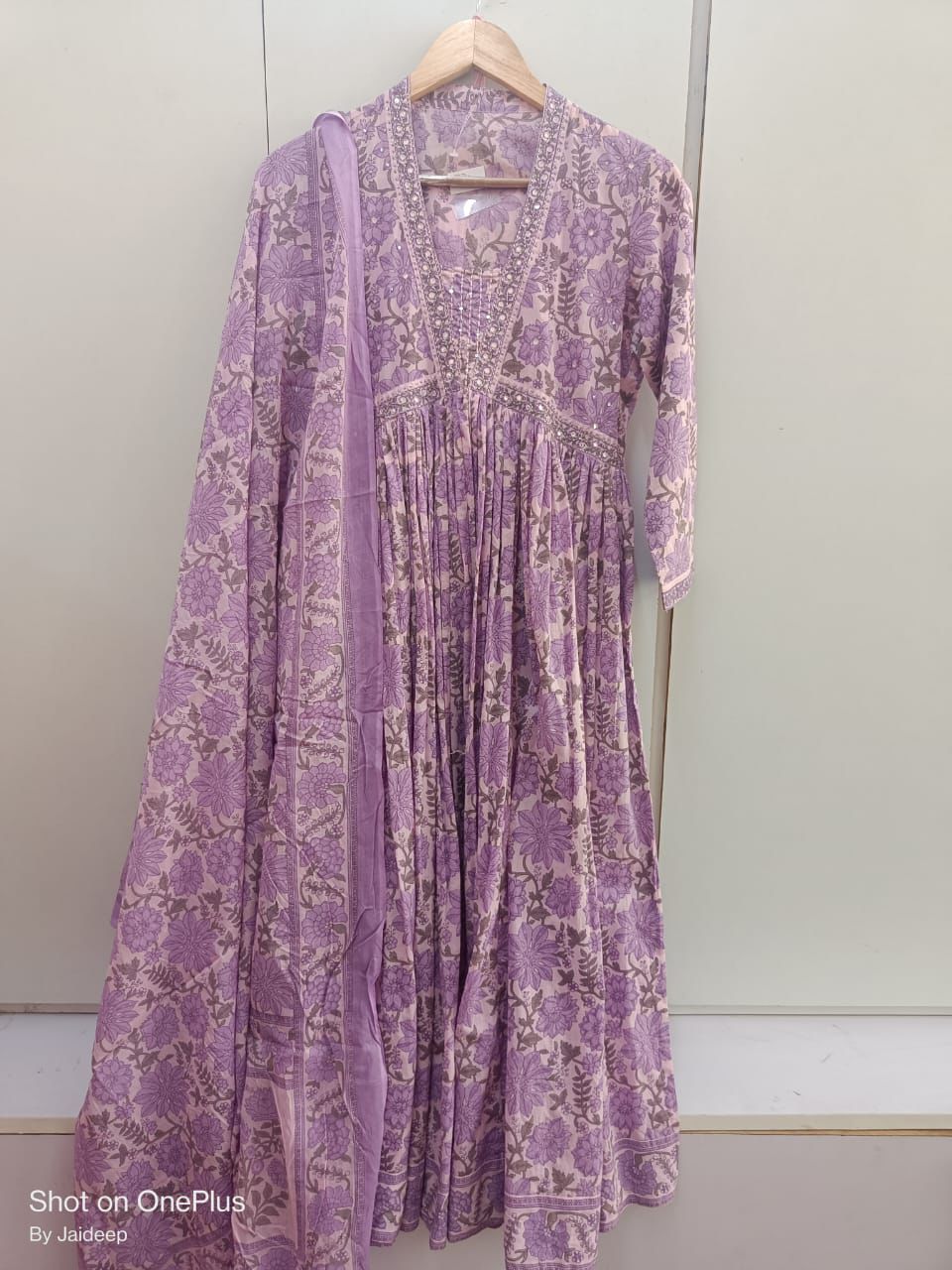 Pure cotton Anarkali suit set
