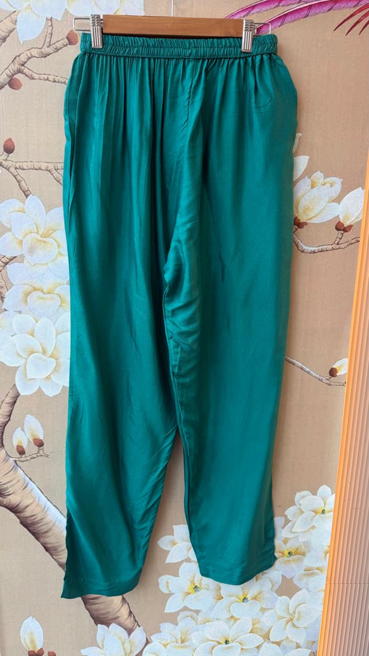 Russia silk lakri patta mul lining suit set in teal blue ( true to size )