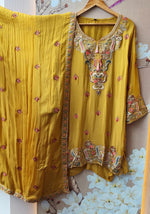 Super handwork premium chinon full suit set in yellow