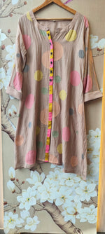 Pretty applique Mul chanderi Co ord in onion pink