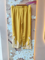 Premium chinon heavy intricate work co ord in yellow