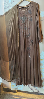 Premium chinon with handwork all over full suit in brown