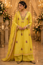 Bestseller in new colour! Premium muslin lining full suit set in lime yellow
