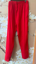 Pure Banarasi suit Mul chanderi with heavy hand work detailing suit in red