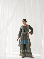 Super pretty Mul silk Co ord set in blue